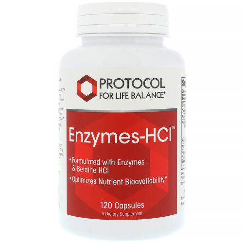Protocol for Life Balance, Enzymes-HCl, 120 Capsules