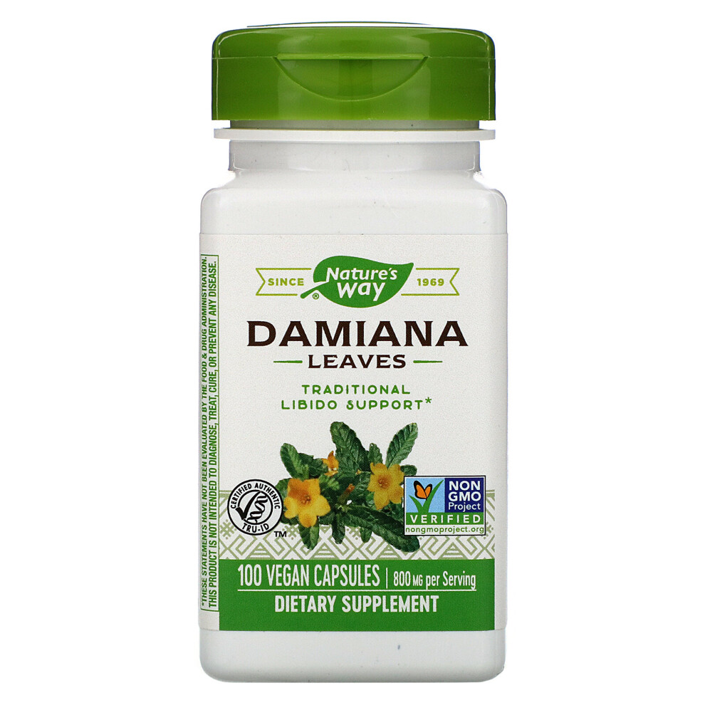 Nature's Way , Damiana Leaves, 800 Mg, 100 Vegan Capsules
