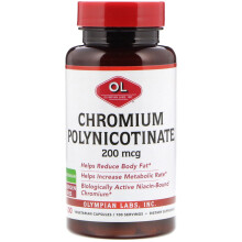Olympian Labs, Chrompolynicotinat, 200 mcg, 100 vegetarische Kapseln