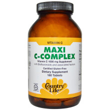 Country Life, Maxi C-Complex, 1,000 mg, 180 Tablets