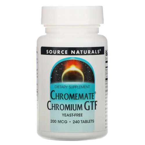 Source Naturals, Chromemate Chrome GTF, 200 mcg, 240 Comprimés