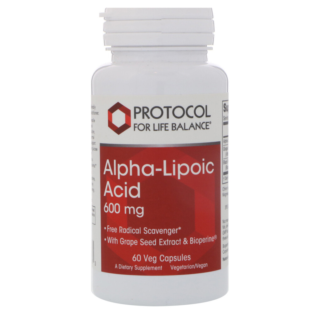 Protocol For Life Balance , Alpha-Lipoic Acid, 600 Mg, 60 Veg Capsules