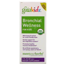 Gaia Herbs, Enfants, Sirop Bien-être Bronchique, 3 fl oz (89 ml)