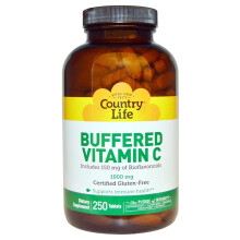 Country Life, Gepuffertes Vitamin C, 1.000 mg, 250 Tabletten