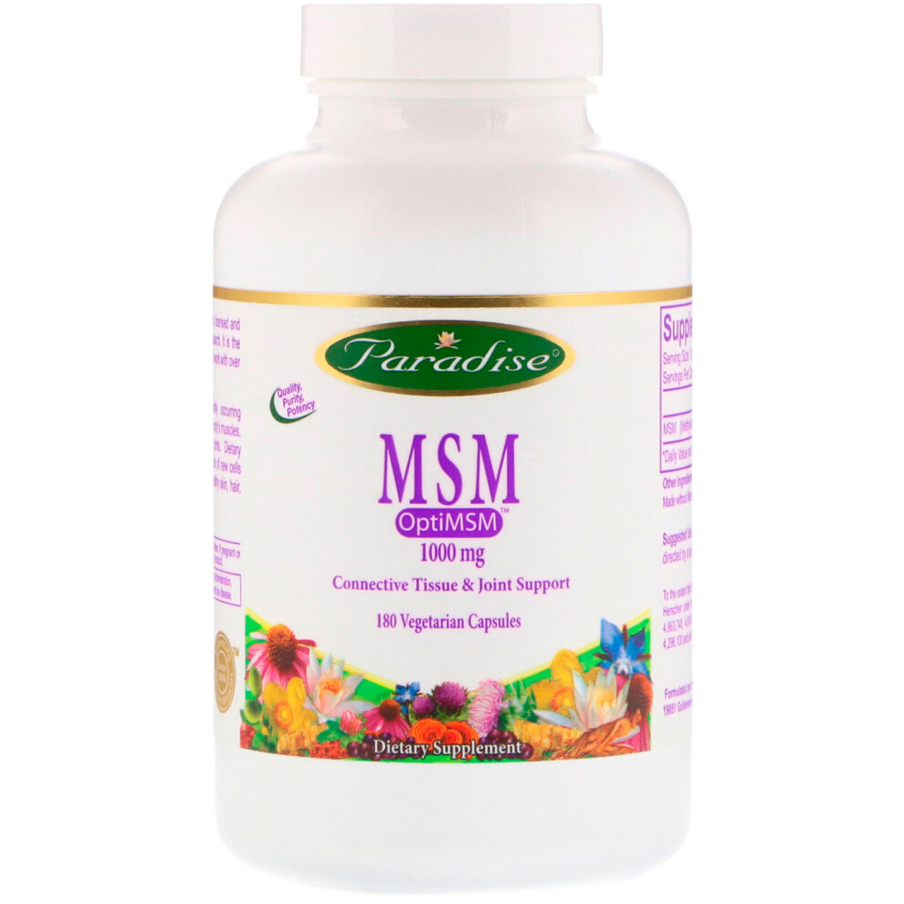 Paradise Herbs , Msm, 1,000 Mg, 180 Vegetarian Capsules