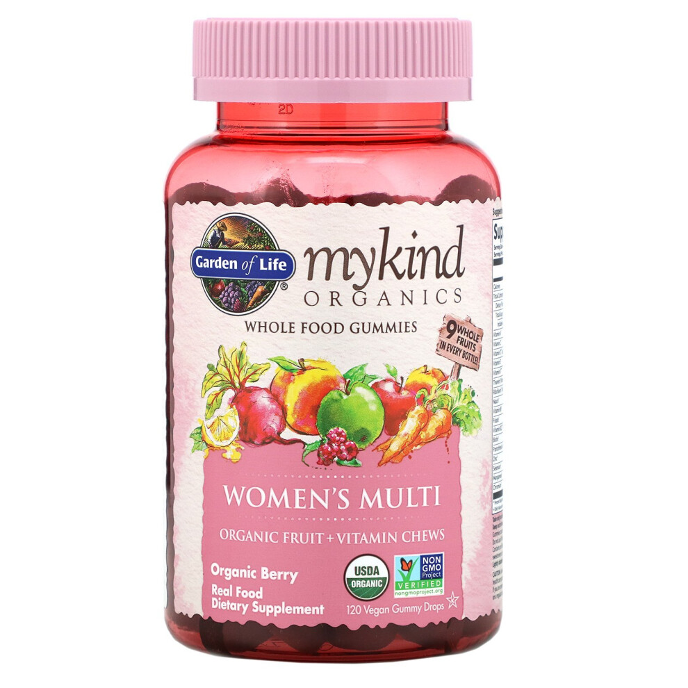 Garden Of Life , Mykind Organics, Women's Multi, Organic Berry, 120 Vegan Gummy Drops