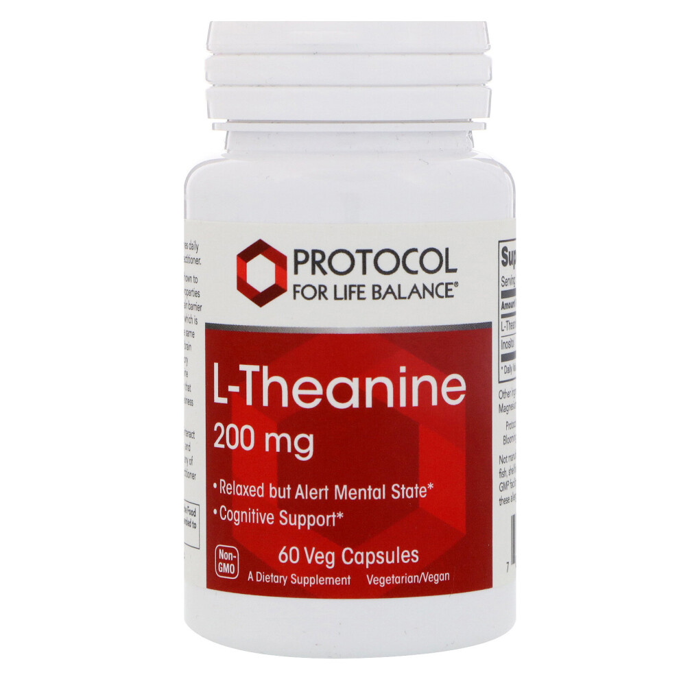 Protocol For Life Balance , L-Theanine, 200 Mg 60 Veg Capsules