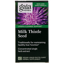 Gaia Herbs, Mariendistel, 60 Vegane Kapseln