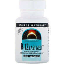 Source Naturals, B-12 Schnellschmelz, 5 mg, 60 Tabletten