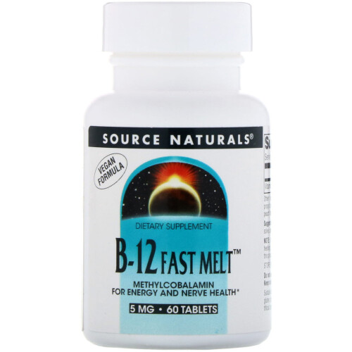 Source Naturals, B-12 Schnellschmelz, 5 mg, 60 Tabletten