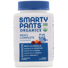SmartyPants, Multi & Omégas Hommes Bio, Framboise, Orange et Cerise, 90 Gommes Bio