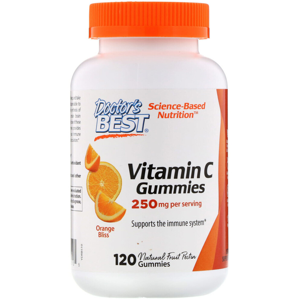 Doctor's Best Orange Vitamin C Gummies, Bliss, 250 Mg, 120 Gummies