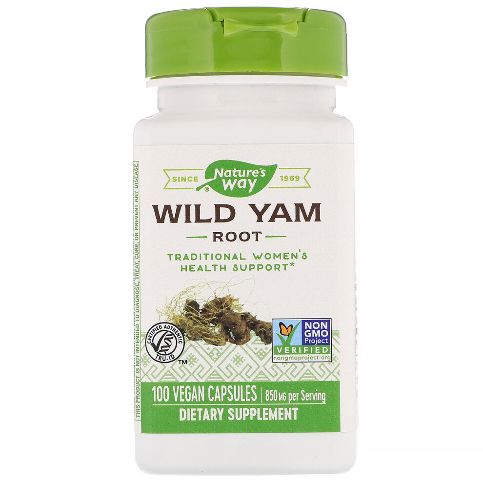 Nature's Way, Wild Yam Root, 850 mg, 100 Vegan Capsules