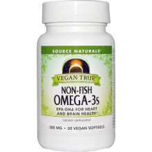 Source Naturals, Vegan True, Nicht-Fisch-Omega-3, 300 mg, 30 vegane Weichkapseln