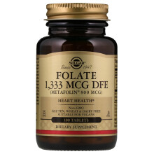 Solgar, Folat, 1.333 mcg, 100 Tabletten (1.333 mcg DFE pro Tablette)