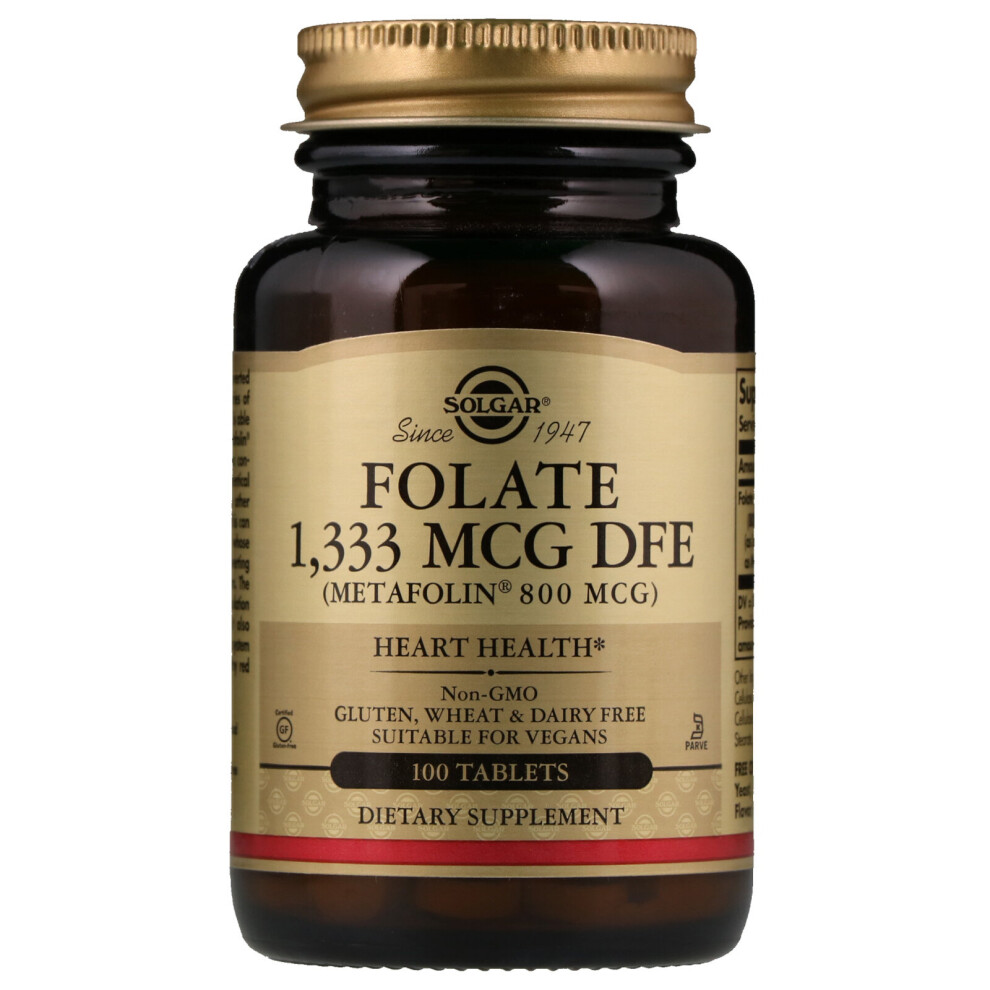 Solgar , Folate 800 Mcg, 100 Tablets