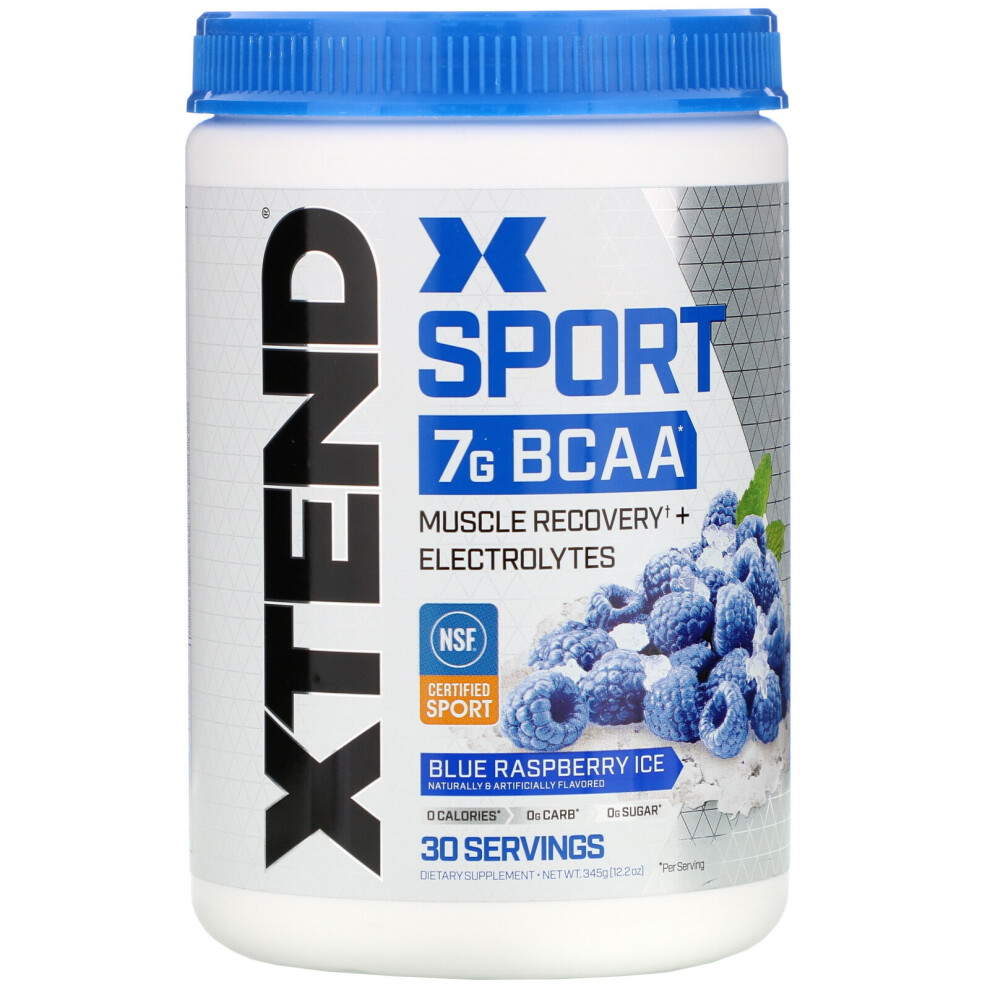 Xtend, Xtend Sport, 7G BCAA, Blue Raspberry Ice, 12.2 oz (345 g)