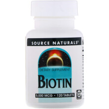 Source Naturals, Biotin, 5.000 mcg, 120 Tabletten