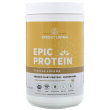 Sprout Living, Epic Protein, Organisches Pflanzenprotein + Superfoods, Vanille Lucuma, 2 Pfund (912 g)