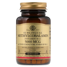Solgar, Sublingual Methylcobalamin (Vitamin B12), 5.000 mcg, 60 Nuggets