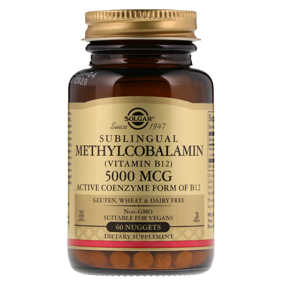 Solgar , Sublingual Methylcobalamin (Vitamin B12), 5,000 Mcg, 60 Nuggets