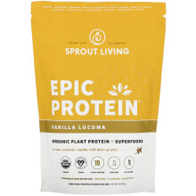 Sprout Living, Epic Protein, Organisches Pflanzenprotein + Superfoods, Vanille Lucuma, 1 Pfund (456 g)