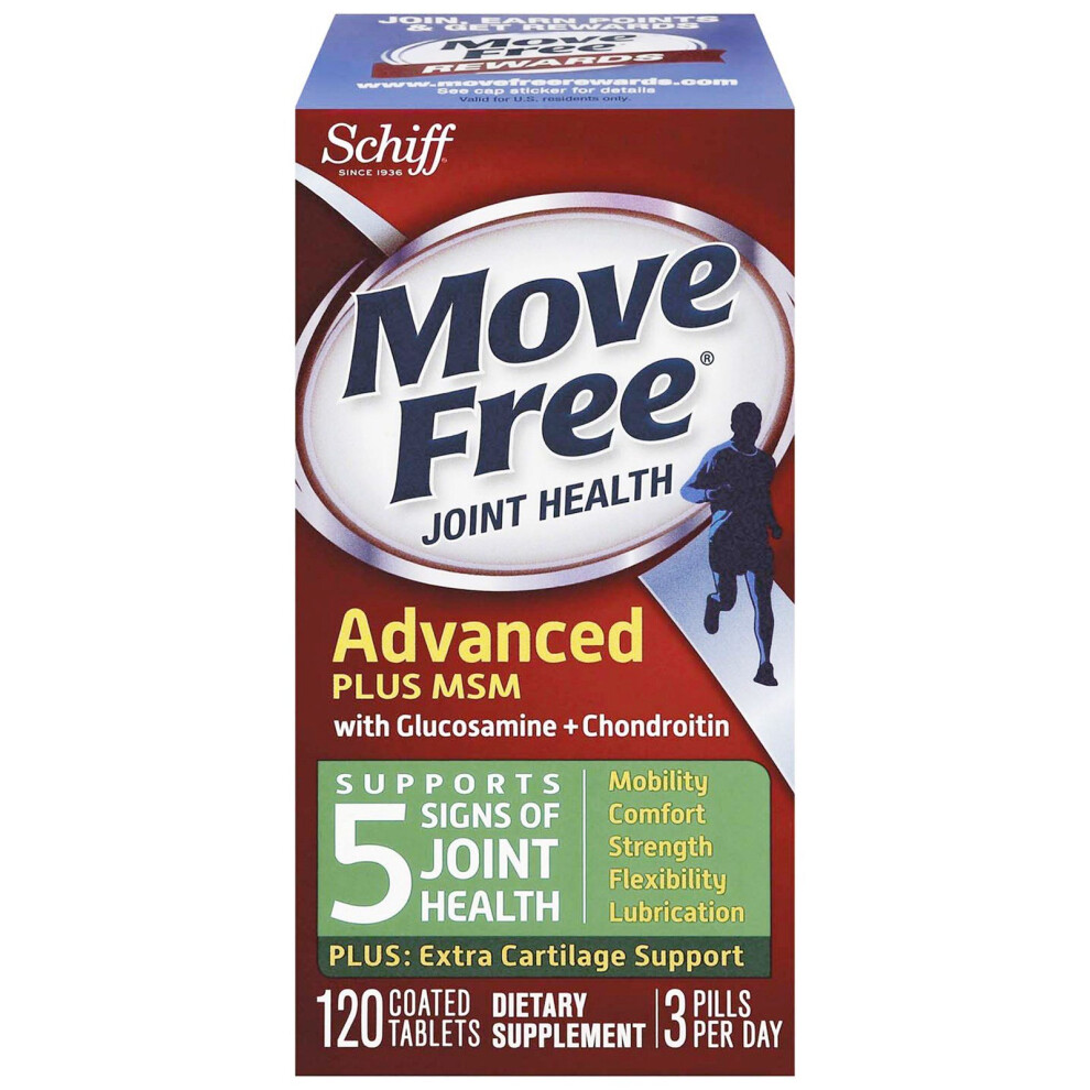 Schiff, Move Free, Advanced Plus MSM With Glucosamine & Chondroitin, 120 Coated Tablets