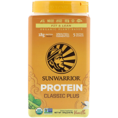 Sunwarrior, Protéine Classique Plus, Vanille, 1,65 lb (750 g)