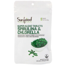 Sunfood, Spirulina & Chlorella, Super-Algen-Tabletten, 250 mg, ca. 228 Tabletten, 2 oz (57 g)
