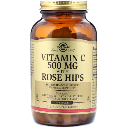 Solgar Solgar, Vitamin C with Rose Hips, 500 mg, 250 Tablets