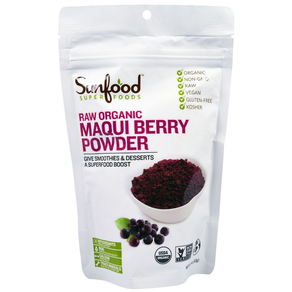 Sunfood , Superfoods, Raw Organic Maqui Berry Powder, 4 Oz (113 G)