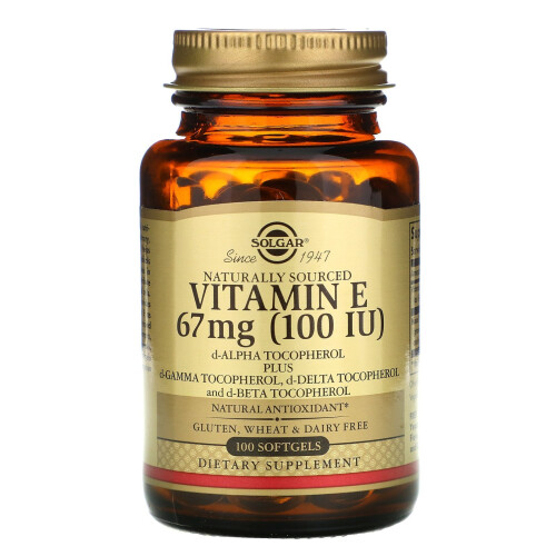 Solgar Solgar, Naturally Sourced Vitamin E, 67 mg (100 IU), 100 Softgels