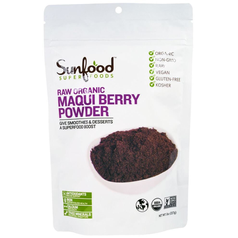 Sunfood , Superfoods, Raw Organic Maqui Berry Powder, 8 Oz (227 G)