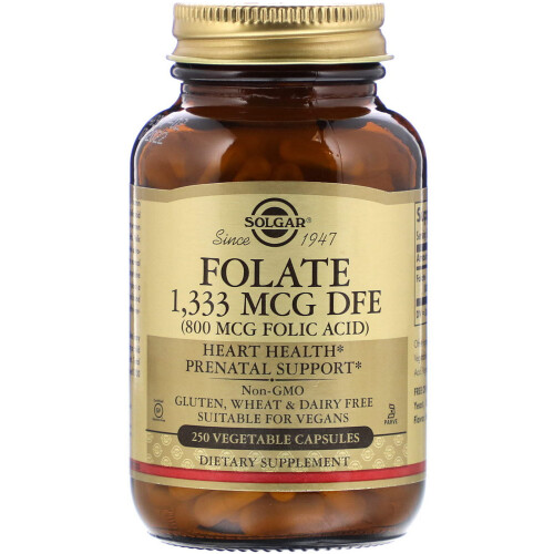 Solgar Solgar, Folate, 800 mcg, 250 Gélules Végétales