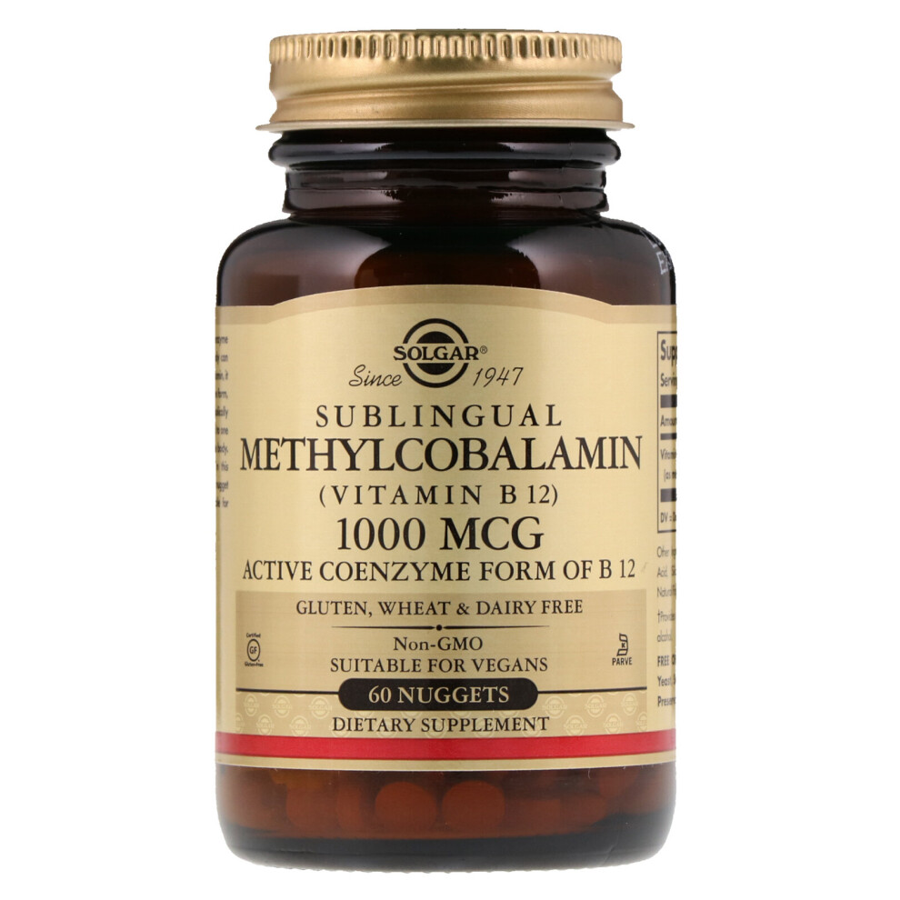 Solgar , Sublingual Methylcobalamin (Vitamin B12), 1,000 Mcg, 60 Nuggets