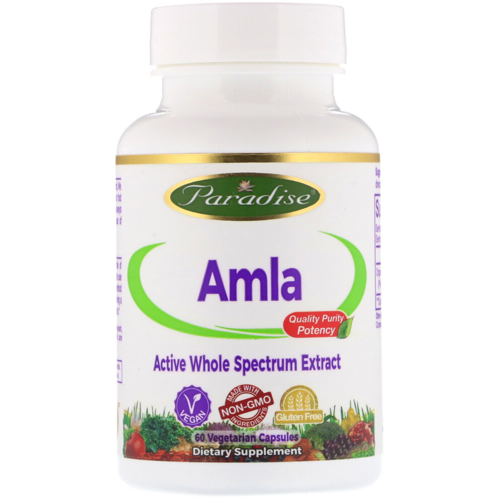 Paradise Herbs , Amla, 60 Vegetarian Capsules