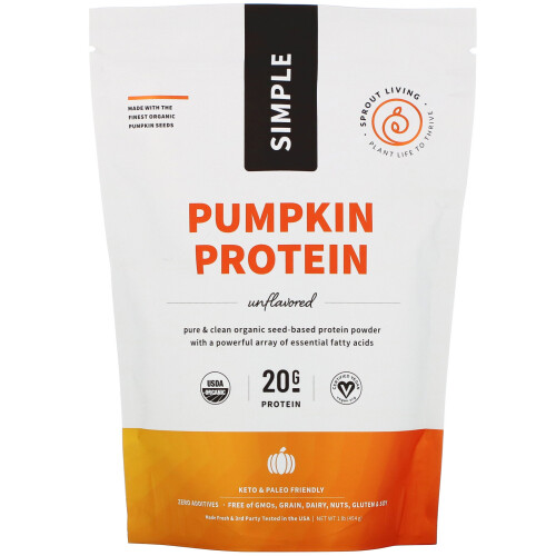 Sprout Living, Einfaches Kürbiskernprotein, 1 lb (450 g)