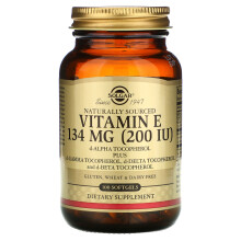 Solgar, Natürlich gewonnenes Vitamin E, 134 mg (200 IE), 100 Softgels