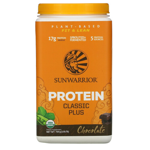 Sunwarrior, Protéine Classique Plus, Chocolat, 1,65 lb (750 g)