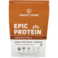 Sprout Living, Epic Protein, Organisches Pflanzenprotein + Superfoods, Schokolade Maca, 1 Pfund (456 g)