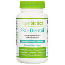 Hyperbiotics, PRO-Dental, Naturlig Mint, 3 Billion CFU, 90 Tænkelige Tabletter