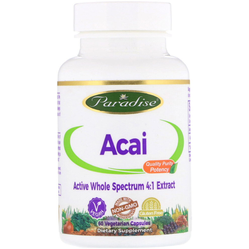 Paradise Herbs , Acai, 60 Vegetarian Capsules