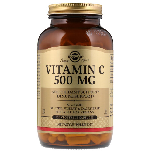 Solgar Solgar, Vitamine C, 500 mg, 250 Gélules Végétales