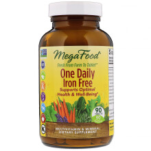 MegaFood, Einmal täglich Multivitamin, Eisenfrei, 90 Tabletten