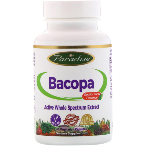 Paradise Herbs, Bacopa, 60 Vegetarische Kapseln