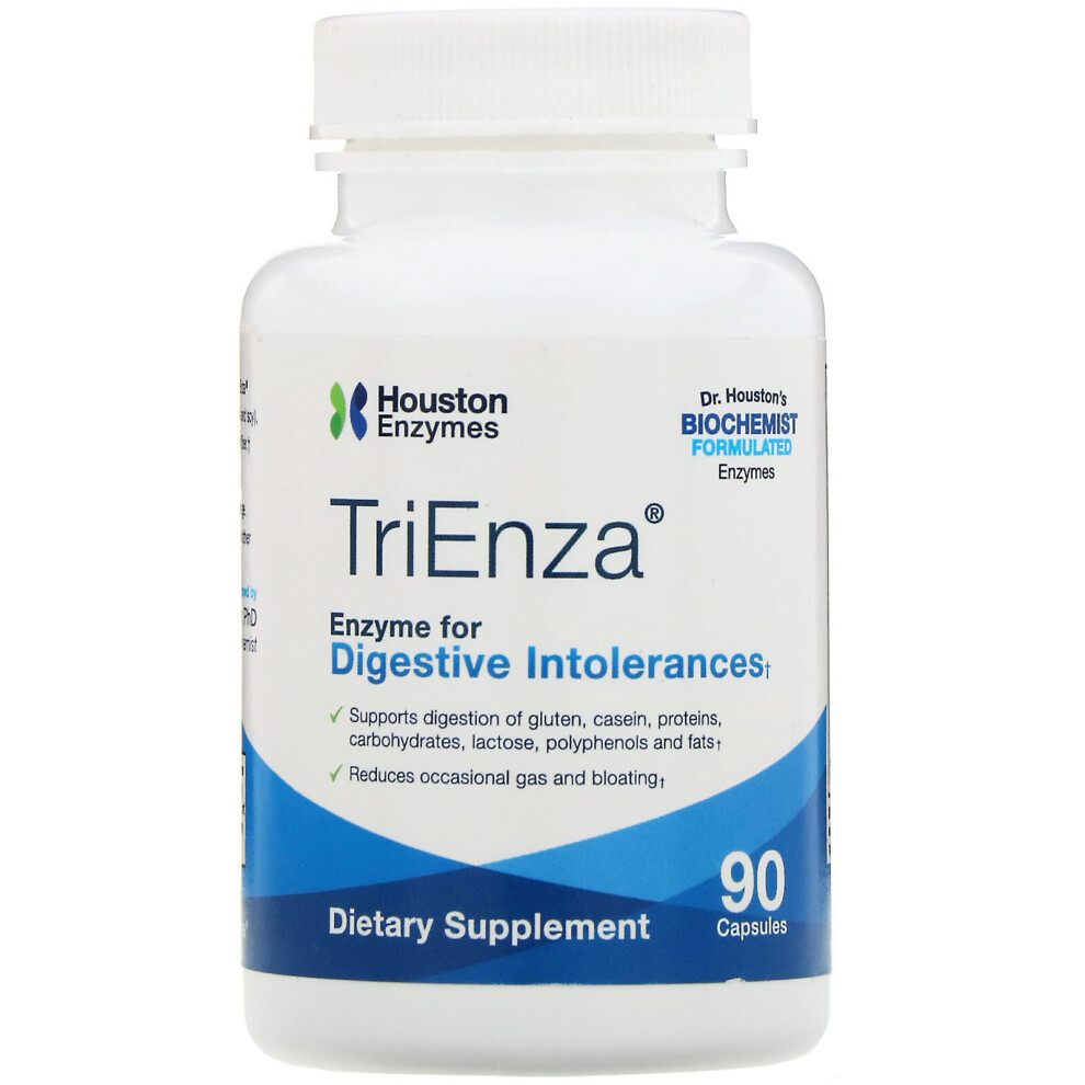 Houston Enzymes , Trienza, Enzyme For Digestive Intolerances, 90 Capsules