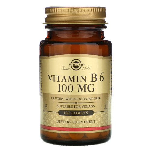 Solgar Solgar, Vitamine B6, 100 mg, 100 Comprimés
