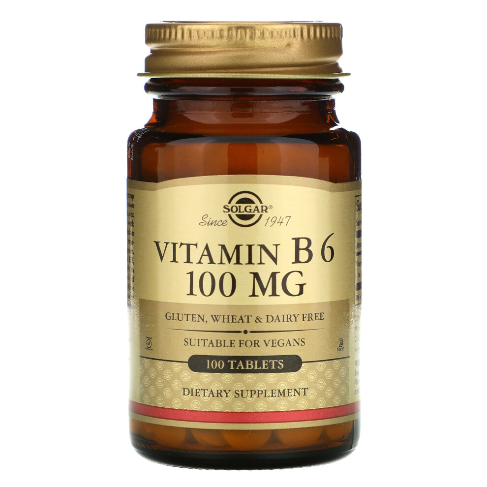 Solgar , Vitamin B6, 100 Mg, 100 Tablets