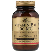 Solgar, Vitamin B6, 100 mg, 250 pflanzliche Kapseln