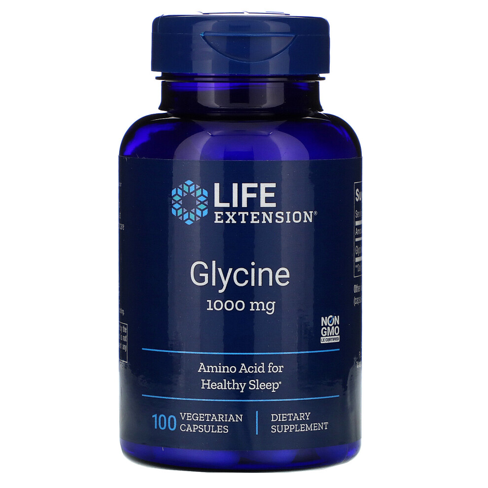 Life Extension , Glycine, 1,000 Mg, 100 Vegetarian Capsules